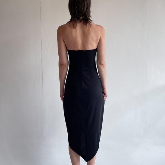 Y2K Black Floral Beaded Halter Dress Sz S Fairy Goth Prom Formal RAMPAGE - Picture 6 of 11